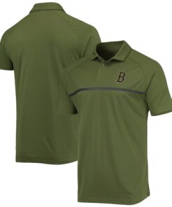 Men's Boston Red Sox Levelwear Olive Delta Sector Raglan Polo