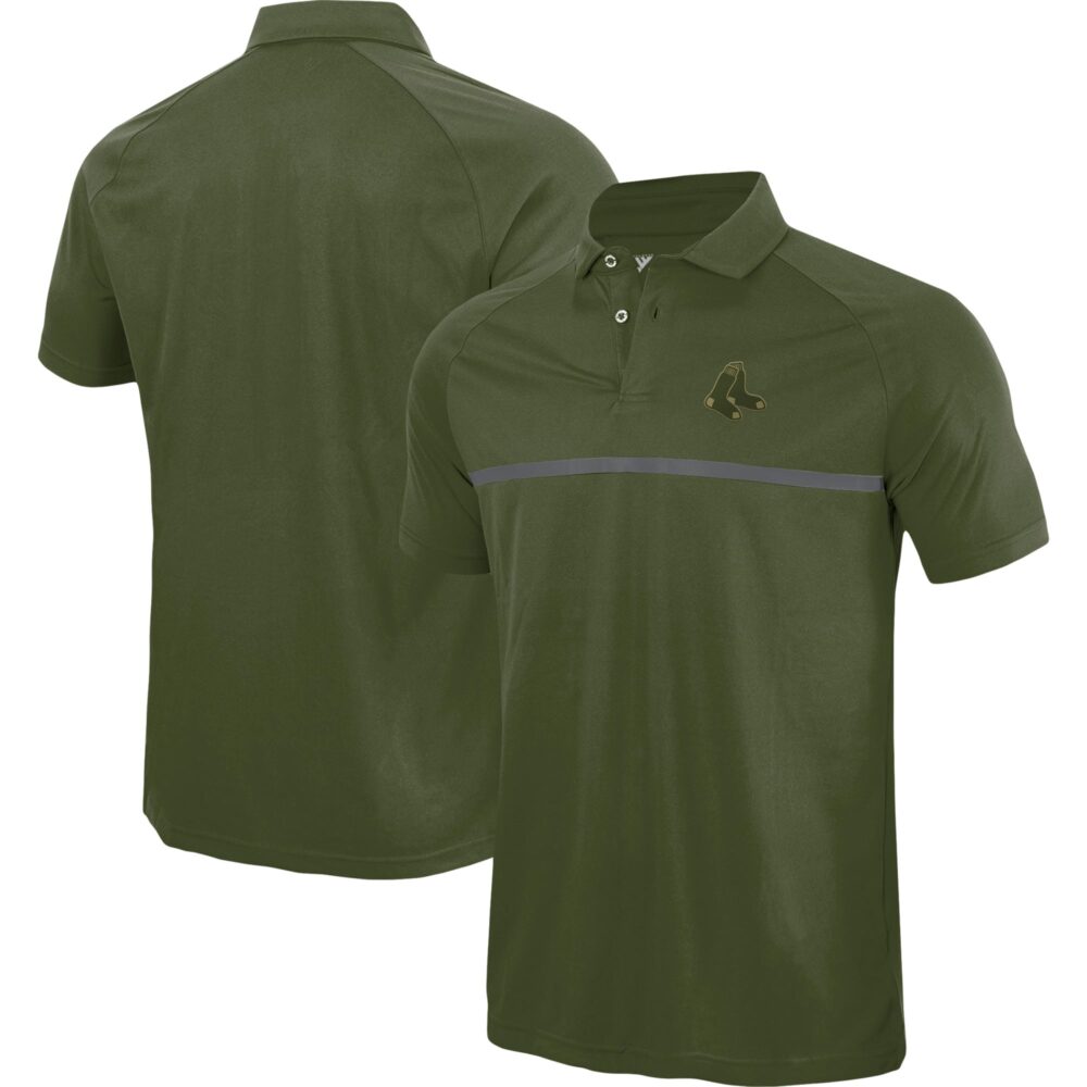 Men's Boston Red Sox Levelwear Olive Sector Raglan Polo