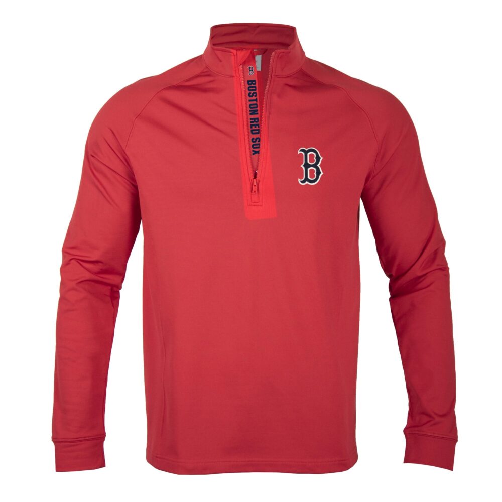 Men's Boston Red Sox Levelwear Red Calibre Quarter-Zip Pullover Top