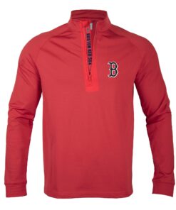 Men's Boston Red Sox Levelwear Red Calibre Quarter-Zip Pullover Top