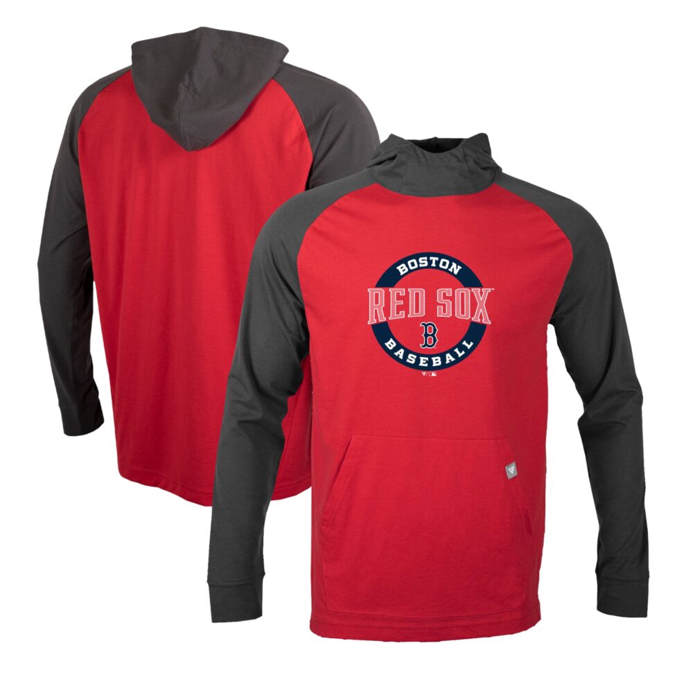 Men's Boston Red Sox  Levelwear Red/Charcoal Uproar Farm Team Pullover Hoodie