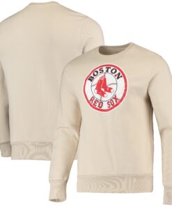 Men's Boston Red Sox Majestic Threads Oatmeal Fleece Pullover Sweatshirt