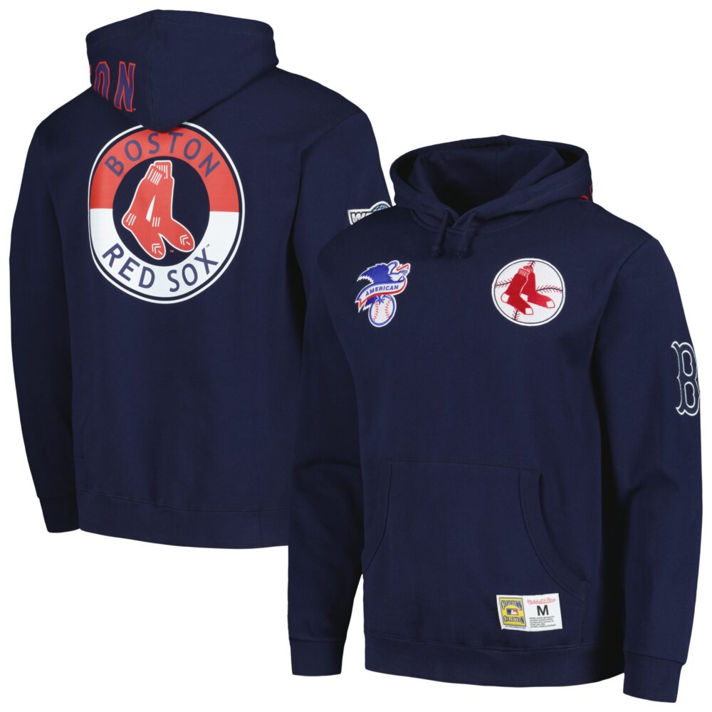 Men's Boston Red Sox Mitchell & Ness Navy City Collection Pullover Hoodie