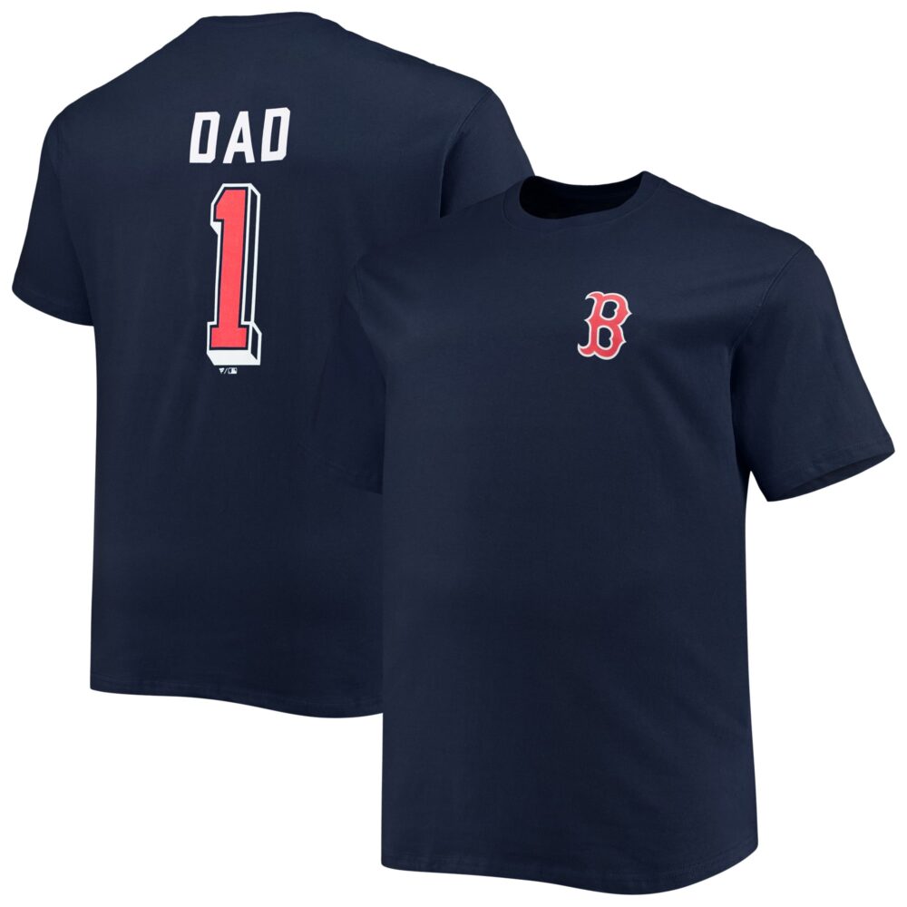 Men's Boston Red Sox Navy Big & Tall Father's Day #1 Dad T-Shirt
