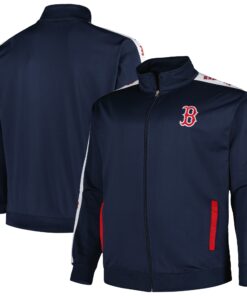 Men's Boston Red Sox Navy Big & Tall Tricot Track Full-Zip Jacket