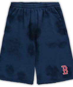 Men's Boston Red Sox Navy Big & Tall Tye Dye Fleece Shorts