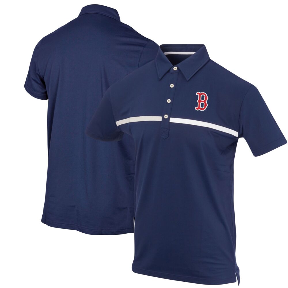 Men's Boston Red Sox Navy Color Blocked Stretch Polo