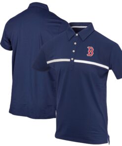 Men's Boston Red Sox Navy Color Blocked Stretch Polo