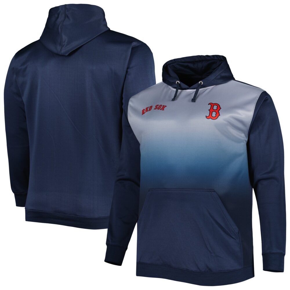 Men's Boston Red Sox Navy Fade Sublimated Fleece Pullover Hoodie