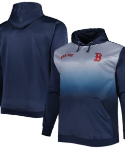 Men's Boston Red Sox Navy Fade Sublimated Fleece Pullover Hoodie
