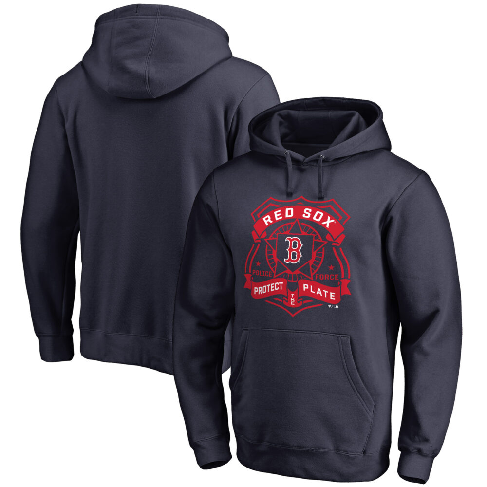 Men's Boston Red Sox Navy Police Badge Pullover Hoodie