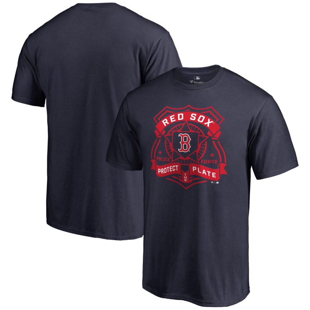 Men's Boston Red Sox Navy Police Badge T-Shirt