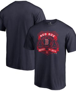 Men's Boston Red Sox Navy Police Badge T-Shirt