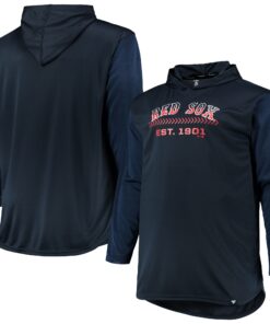 Men's Boston Red Sox Navy/Heathered Navy Big & Tall Wordmark Club Pullover Hoodie