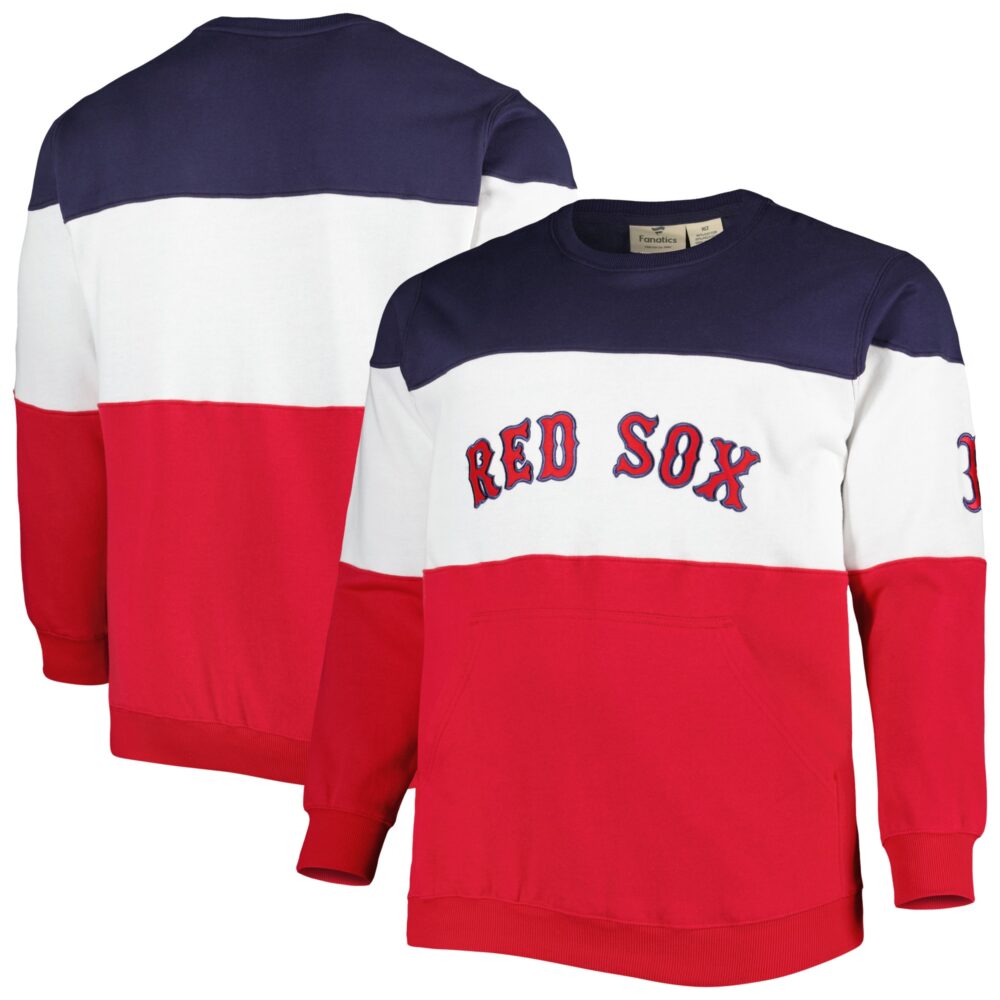 Men's Boston Red Sox Navy/Red Big & Tall Pullover Sweatshirt