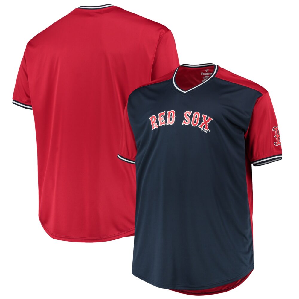 Men's Boston Red Sox Navy/Red Solid V-Neck T-Shirt