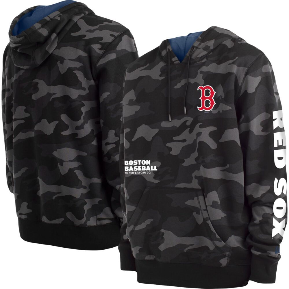 Men's Boston Red Sox New Era Black Camo Pullover Hoodie
