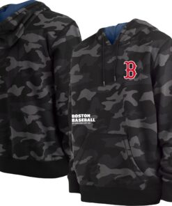 Men's Boston Red Sox New Era Black Camo Pullover Hoodie