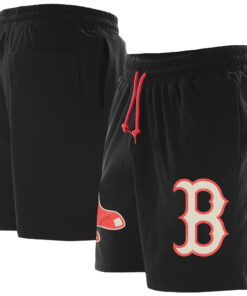 Men's Boston Red Sox New Era Black Color Pack Knit Shorts