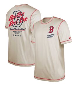 Men's Boston Red Sox New Era Cream Team Split T-Shirt