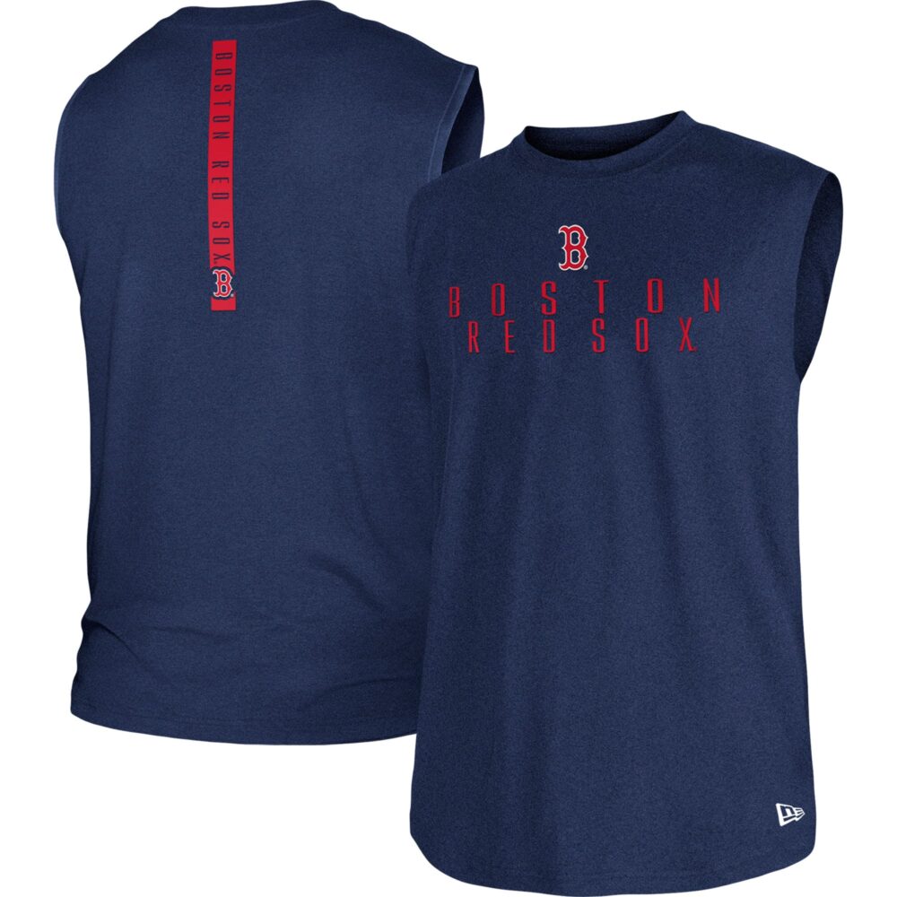 Men's Boston Red Sox New Era Heather Navy Team Muscle Tank Top