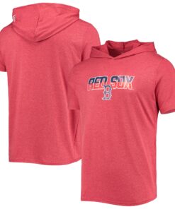 Men's Boston Red Sox New Era Heathered Red Hoodie T-Shirt