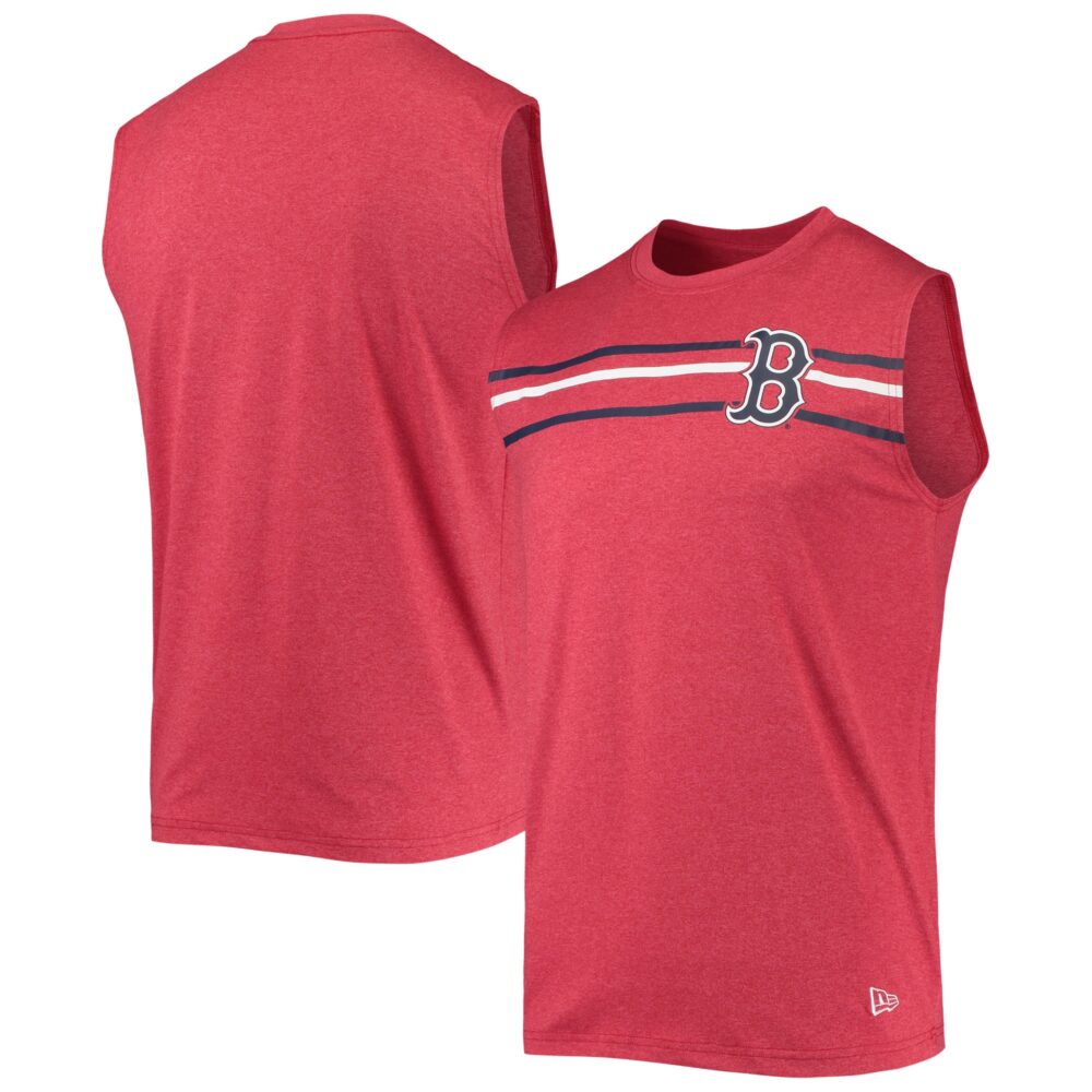 Men's Boston Red Sox New Era Heathered Red Muscle Tank Top