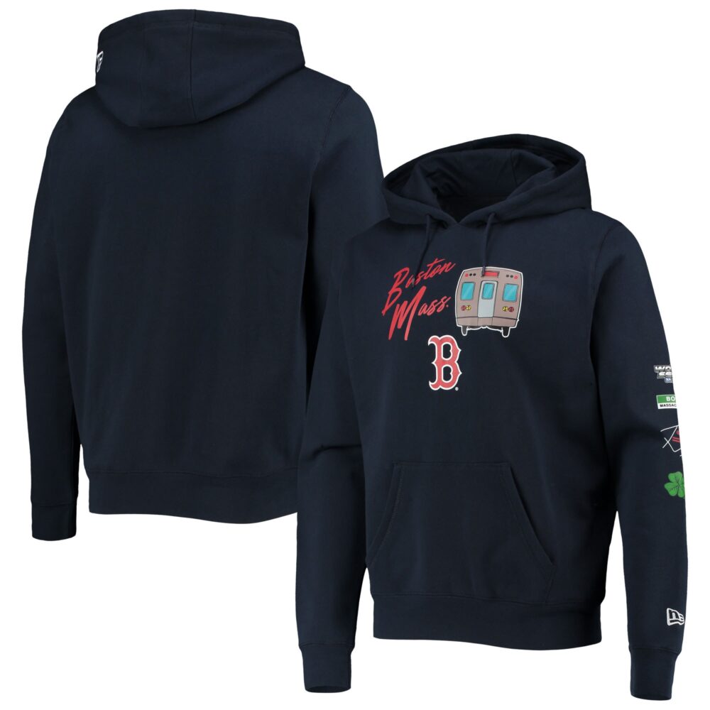 Men's Boston Red Sox New Era Navy City Transit Pullover Hoodie
