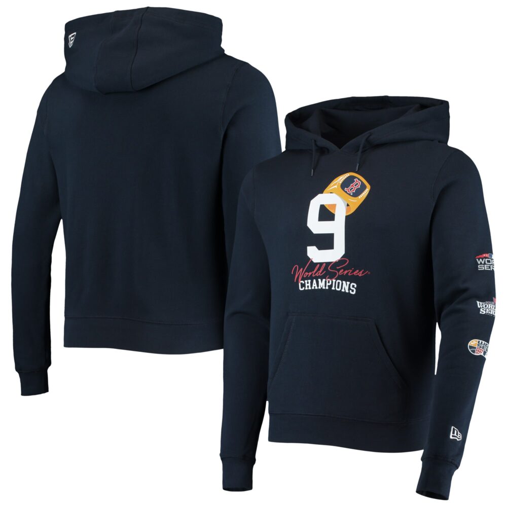 Men's Boston Red Sox New Era Navy Count the Rings Pullover Hoodie