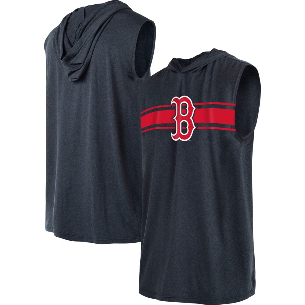 Men's Boston Red Sox New Era Navy Sleeveless Pullover Hoodie