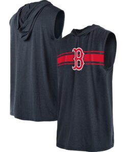 Men's Boston Red Sox New Era Navy Sleeveless Pullover Hoodie