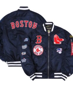Men's Boston Red Sox New Era x Alpha Industries Navy/Camo Reversible Full-Zip Bomber Jacket