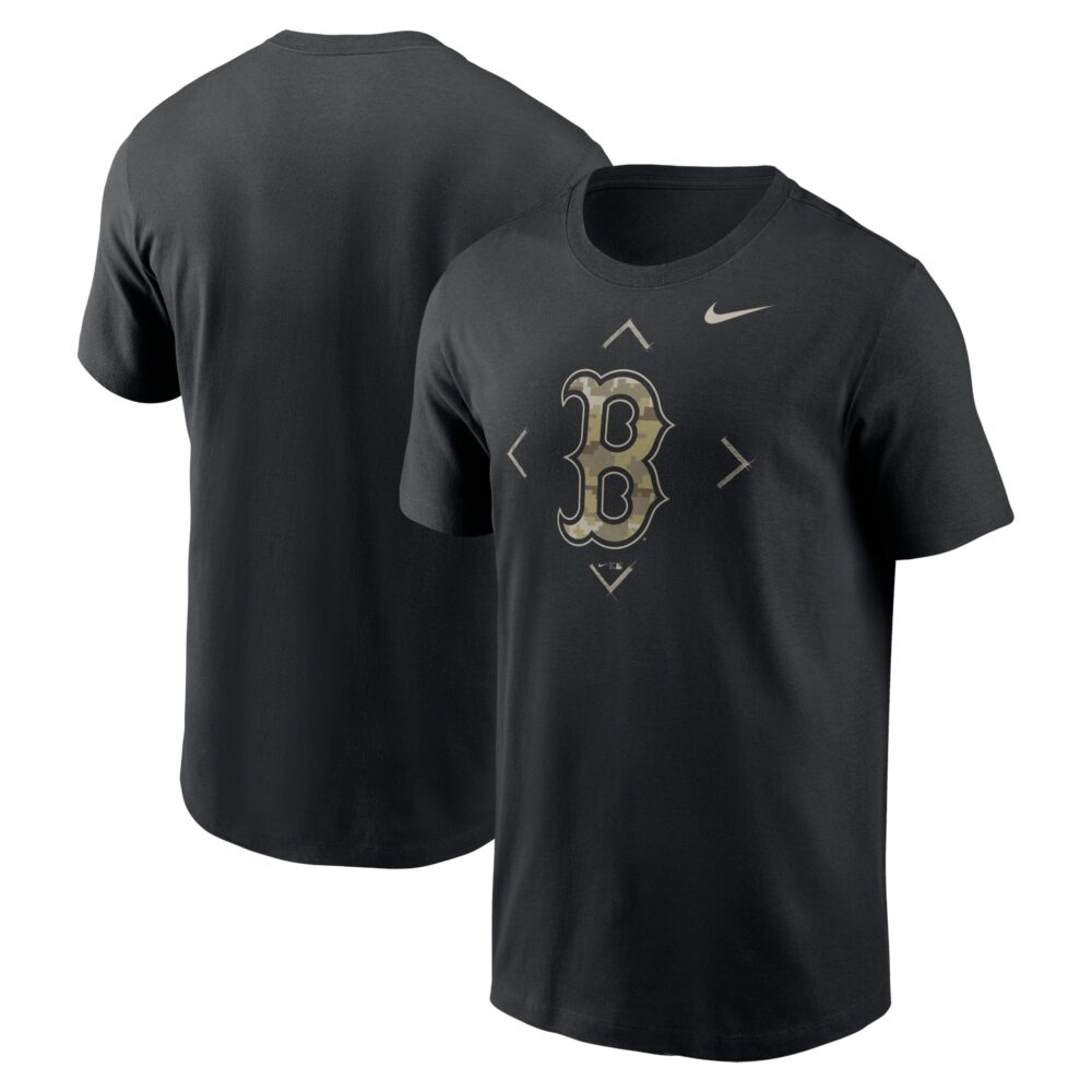 Men's Boston Red Sox Nike Black Camo Logo T-Shirt