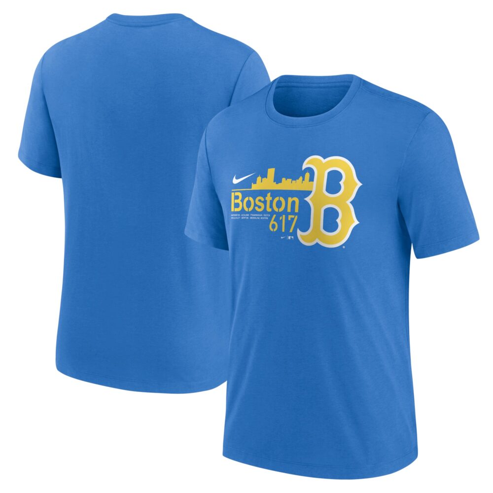 Men's Boston Red Sox Nike Blue City Connect Tri-Blend T-Shirt