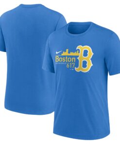 Men's Boston Red Sox Nike Blue City Connect Tri-Blend T-Shirt
