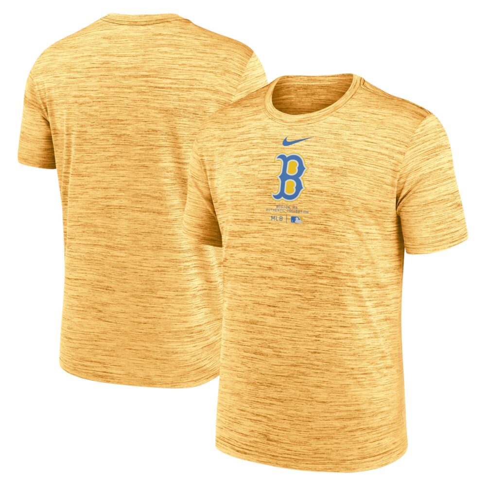 Men's Boston Red Sox Nike Gold City Connect Practice Velocity Performance T-Shirt