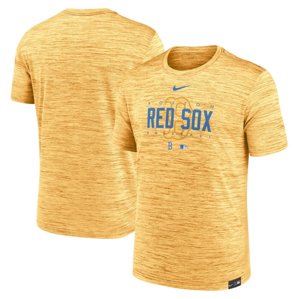 Men's Boston Red Sox Nike Gold City Connect Velocity Practice Performance T-Shirt