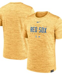Men's Boston Red Sox Nike Gold City Connect Velocity Practice Performance T-Shirt