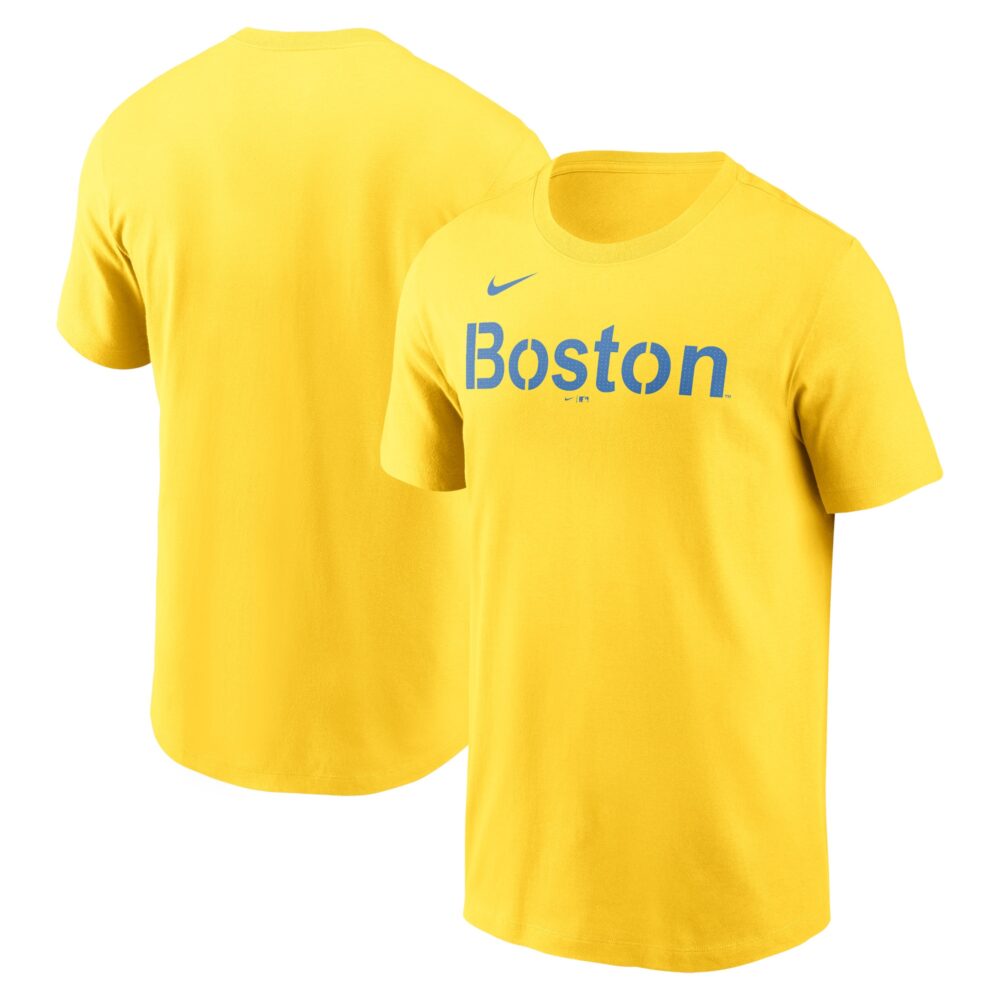 Men's Boston Red Sox Nike Gold City Connect Wordmark T-Shirt