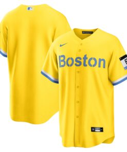 Men's Boston Red Sox Nike Gold/Light Blue City Connect Replica Jersey