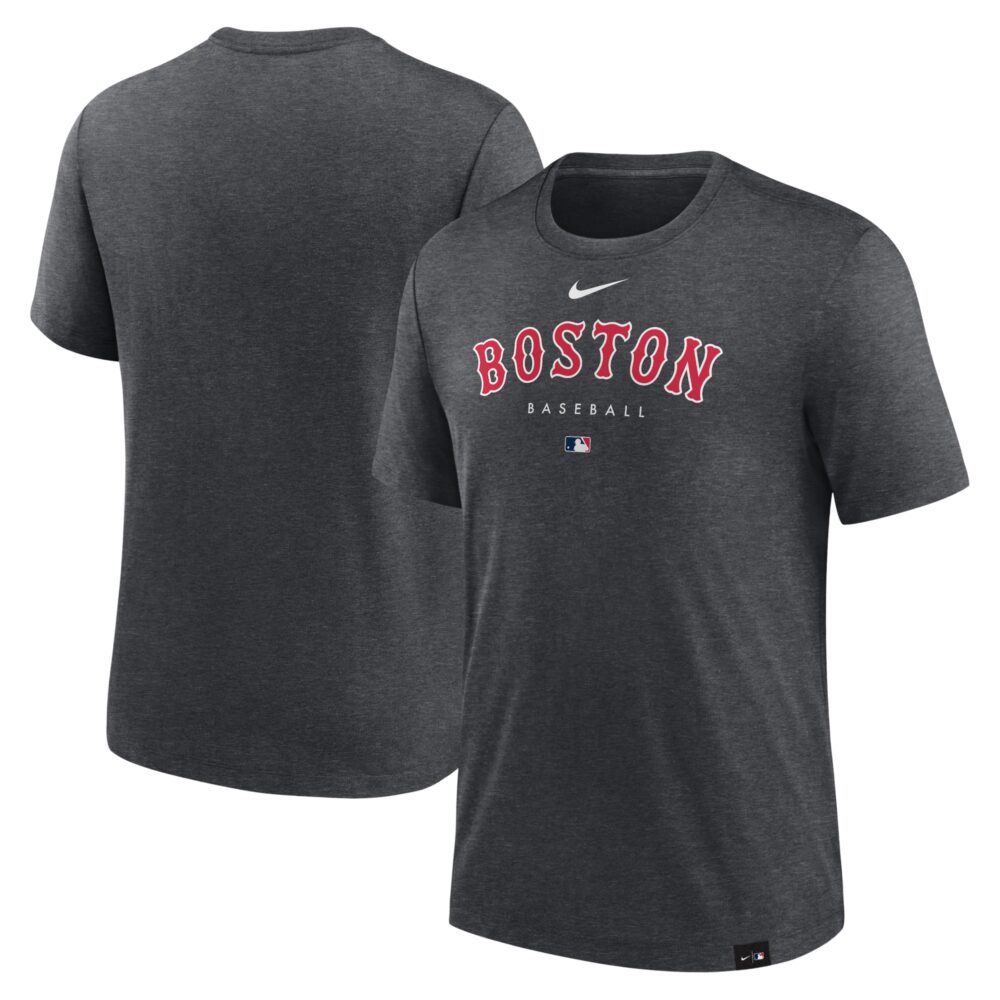 Men's Boston Red Sox Nike Heather Charcoal Authentic Collection Early Work Tri-Blend Performance T-Shirt