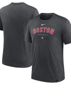 Men's Boston Red Sox Nike Heather Charcoal Authentic Collection Early Work Tri-Blend Performance T-Shirt