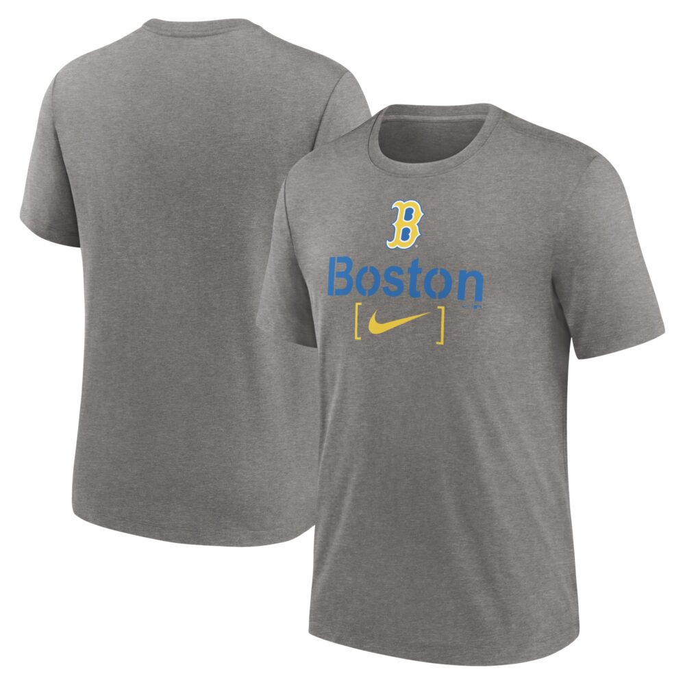 Men's Boston Red Sox Nike Heather Charcoal City Connect Tri-Blend T-Shirt
