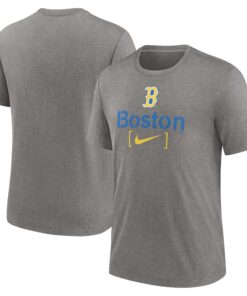 Men's Boston Red Sox Nike Heather Charcoal City Connect Tri-Blend T-Shirt