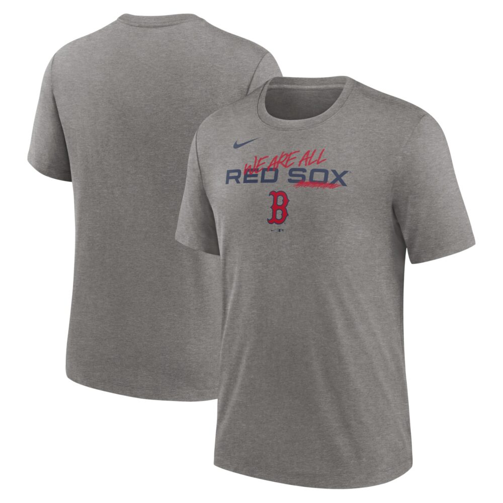 Men's Boston Red Sox Nike Heather Charcoal We Are All Tri-Blend T-Shirt