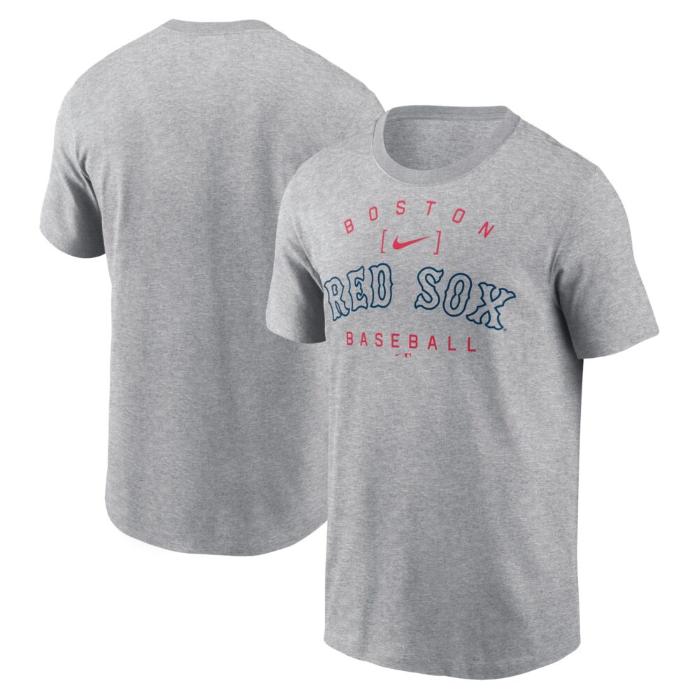 Men's Boston Red Sox Nike Heather Gray Home Team Athletic Arch T-Shirt