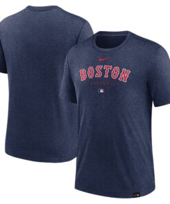 Men's Boston Red Sox Nike Heather Navy Authentic Collection Early Work Tri-Blend Performance T-Shirt