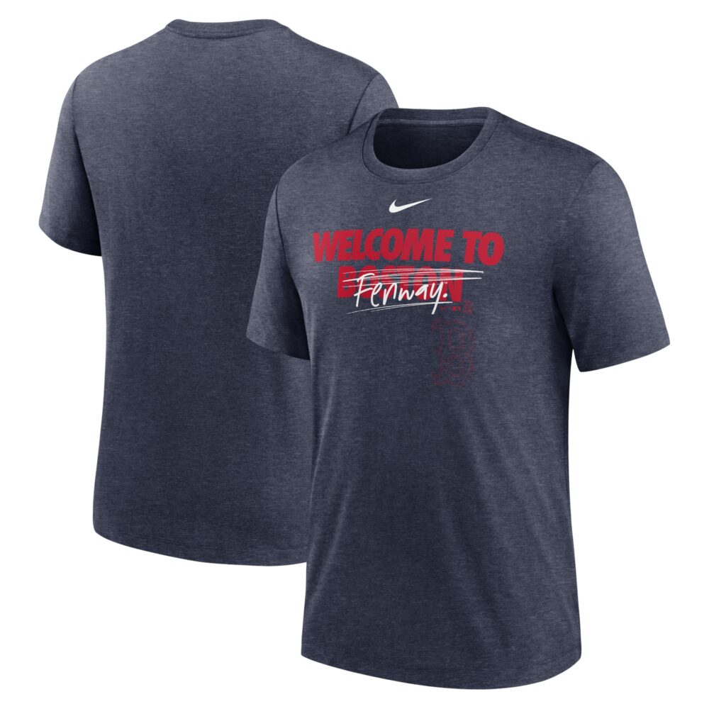 Men's Boston Red Sox Nike Heather Navy Home Spin Tri-Blend T-Shirt