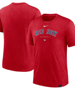 Men's Boston Red Sox Nike Heather Red Authentic Collection Early Work Tri-Blend Performance T-Shirt