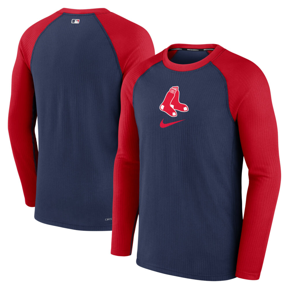 Men's Boston Red Sox Nike Navy Authentic Collection Game Raglan Performance Long Sleeve T-Shirt